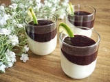 Panna cotta au citron vert, coulis de framboise