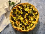 Quiche au brocoli, chèvre et jambon