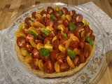 Tarte « caprese » (tomate, panna cotta à la mozzarella et basilic)
