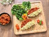Tartines de concassé de tomates et œufs brouillés
