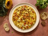 Tortilla au poivron, feta et chorizo