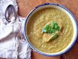 Soupe de céleri-rave au curry et coriandre
