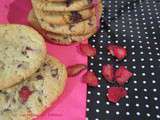 Cookies fraises sechees et chocolat