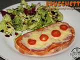 Bruschetta {poivron-bacon-fromage-tomate}