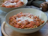 Spaghetti sauce poireaux et pois chiche