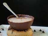 Coupelle de chocolat au lait et crème pralinée