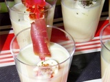 Verrines express veloute d'asperge et fromage frais