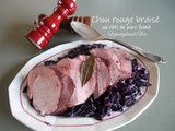 Chou rouge braisé au rôti de porc fumé