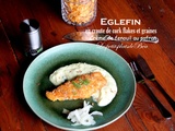 Eglefin en croute de corn flakes et graines, crème de fenouil au safran