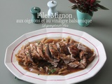 Filet mignon aux oignons et vinaigre balsamique