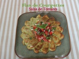 Flan de courgettes, salsa de tomates