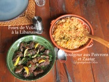 Foies de volaille à la libanaise et boulgour aux poivrons et zaatar