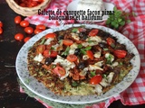 Grande galette de courgettes façon pizza bolognaise et halloumi