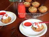 Petits gâteaux rustiques, sarrasin, noisettes et rhubarbe