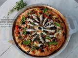 Pizza à la ratatouille rôtie et petites sardines (cuisson à la tajine)