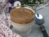 Riz au lait à la fleur d'oranger et compote de poires au sucre muscovado