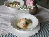 Saint Jacques poêlées sauce au citron et polenta au pesto d'ail des ours