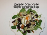 Salade composée, vinaigrette au pesto de cima di rapa