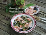 Salade de haricots verts, figues et mortadelle de Bologne