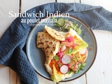 Sandwich indien au poulet massala