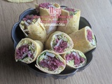 Wrap au chou rouge fermenté et à la dinde marinée