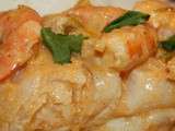 Curry de poisson filets de lingue et crevettes