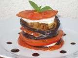 Millefeuille tomate, aubergine et mozzarella