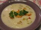 Soupe thailandaise (crevettes / courgette / lait de coco)