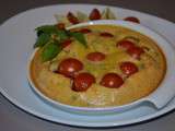 Clafoutis provencal aux tomates cerises et tapenade noire