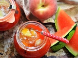 Confiture pastèque pêche : le soleil en pots