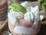 Eton Mess à la pêche plate et verveine citronnelle du jardin : fraîcheur et gourmandise en verrine