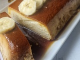 Flan banane–coco au caramel brun
