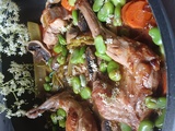 Fricassée de Lapin aux Fleurs de Sureau noir et Fèves Fraîches