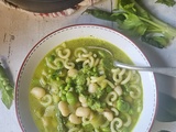 Minestrone vert de printemps au pesto d’ail des ours