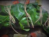 Papillote de queue de lotte en feuilles de figuier
