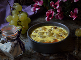 Petits gratins d'automne au raisin blanc et sucre à la lavande