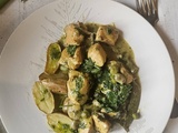 Poulet à la Salsa Verde, Petits Pois, Fèves & Légumes de Printemps