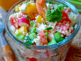 Salad jar : taboulé revisité à la crevette