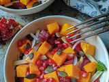 Salade d’automne Gourmande à la Betterave, Courge Butternut Rôtie et Grenade