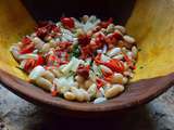 Salade de haricots blancs, confit de tomate et chorizo