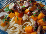 Spaghettis Gourmands aux Cèpes et Courge Butternut Rôtis : Un plaisir Automnal