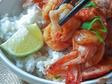 Spicy lemongrass shrimp and coconut rice (crevettes épicées à la citronnelle et riz coco)