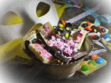 Tablettes de chocolat décorées pour Mardi Gras