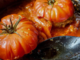 Tomates farcies en cocotte (sans four, spécial été & grosses tomates)