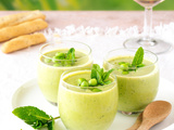 Gaspacho de petits pois à la menthe