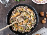 Poulet sauce moutarde et champignons