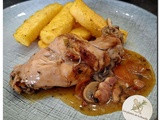Lapin chasseur et frites de polenta