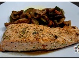 Poêlée de légumes et saumon à la plancha