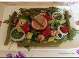 Salade de roquette aux écrevisses et fruit de la passion