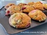 Muffins aux fraises et rhubarbe